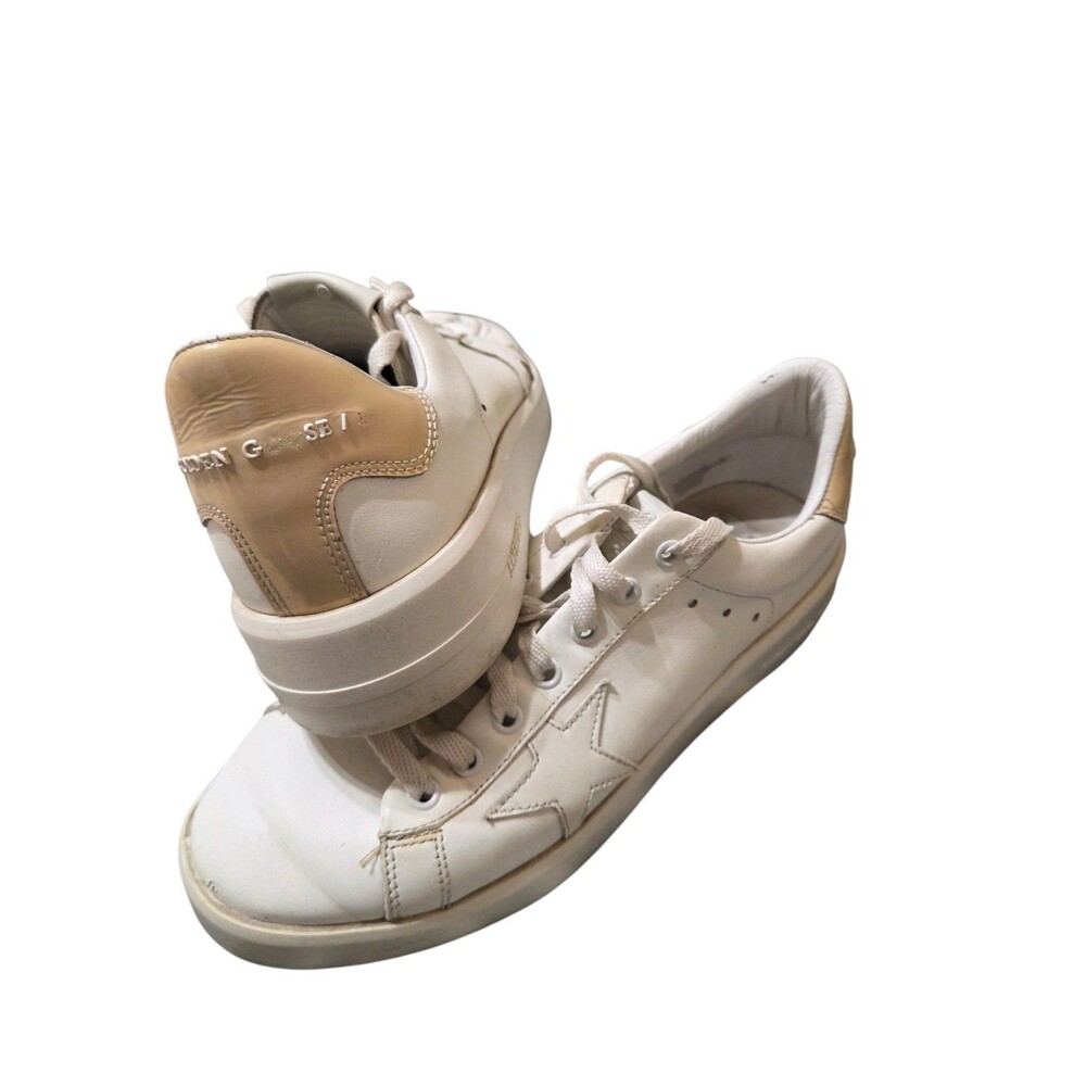 Golden Goose Purestar Sneakers White Gold Patent Women's EU40 GGDB S2.2